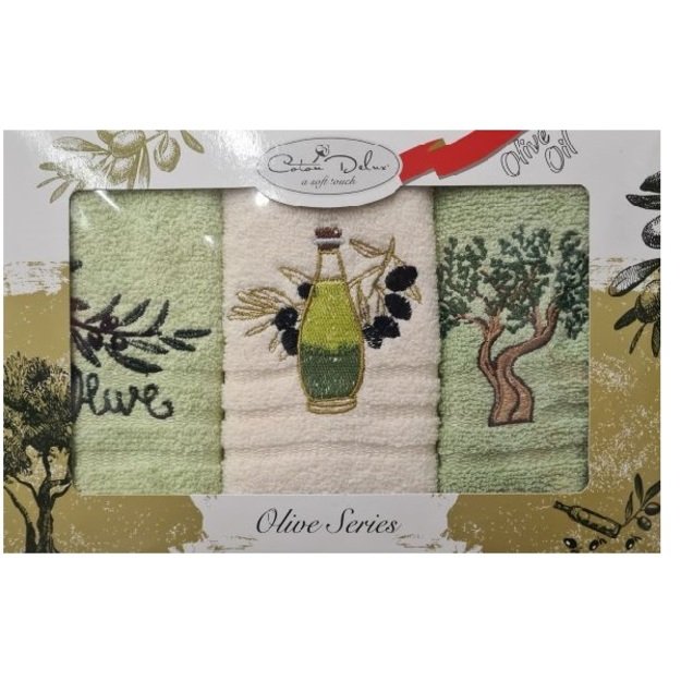 Frotinių virtuvinių rankšluosčių rinkinys Olive Series
