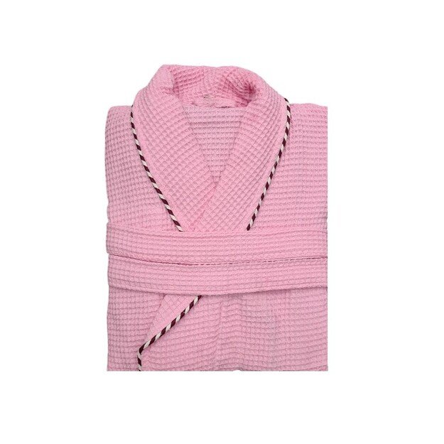 Chalatas moterims medvilninis, vaflinis - rožinis 2