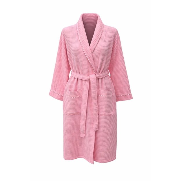 Medvilninis chalatas moterims ELA, rožinis