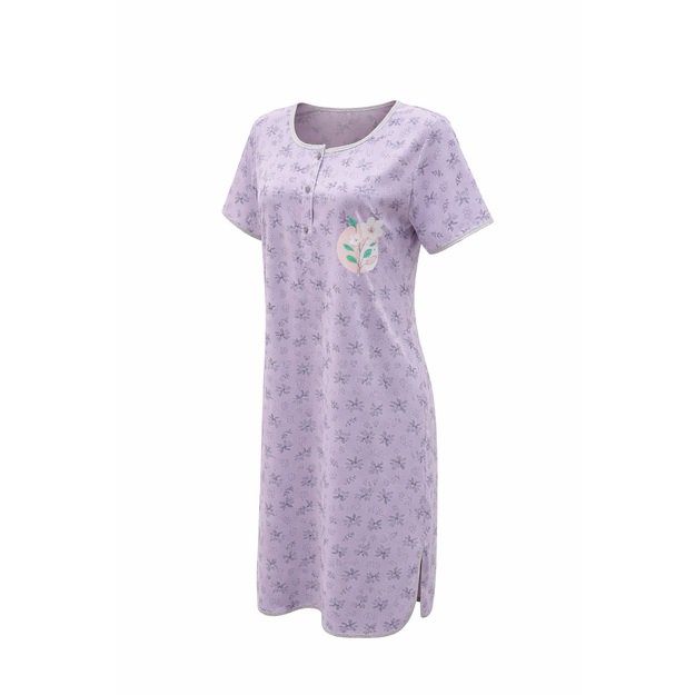 Naktiniai medvilniniai moterims, violetiniai 1
