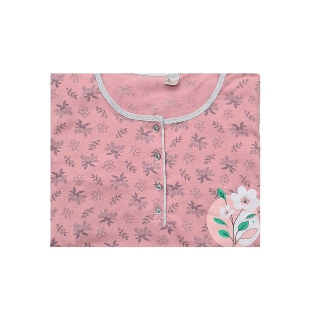 Naktiniai medvilniniai moterims, tamsiai koraliniai 2