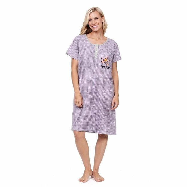 Naktiniai medvilniniai moterims, violetiniai