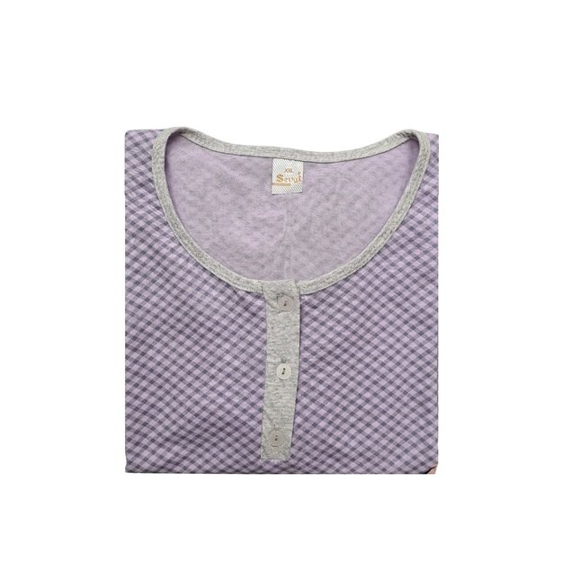 Naktiniai medvilniniai moterims, violetiniai 2