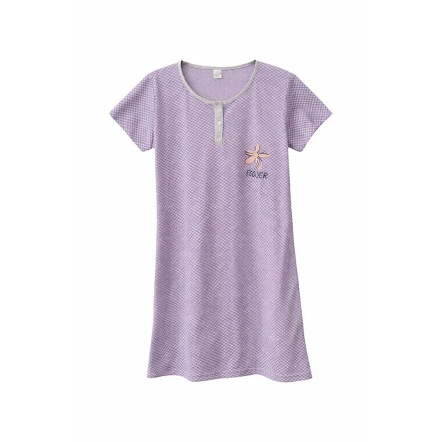 Naktiniai medvilniniai moterims, violetiniai 1