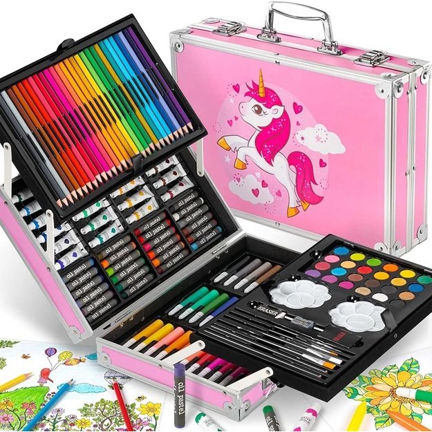 Piešimo rinkinys lagamine 145 dalių