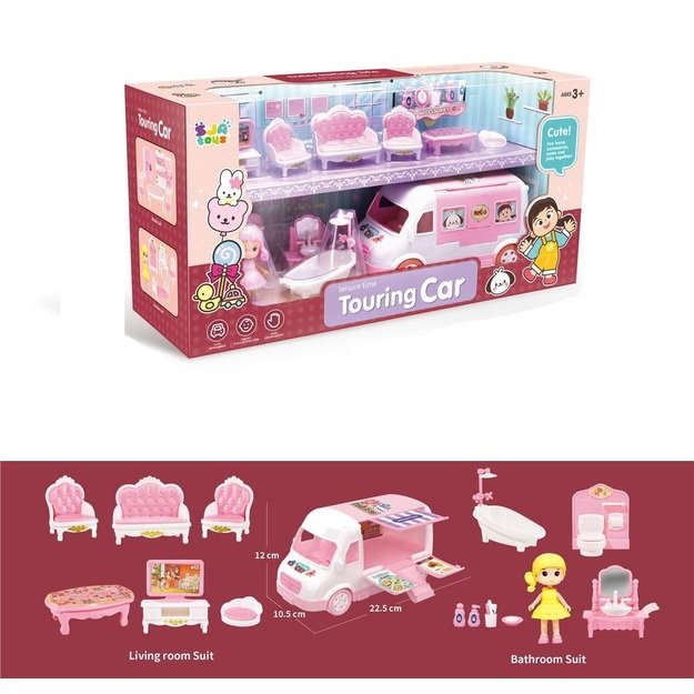 Baldeliai su lėle ir kemperiu