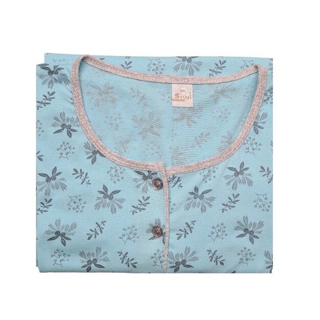 Naktiniai medvilniniai moterims, mėlyni 2