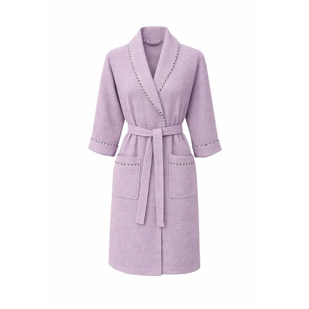 Medvilninis chalatas moterims, violetinis 1