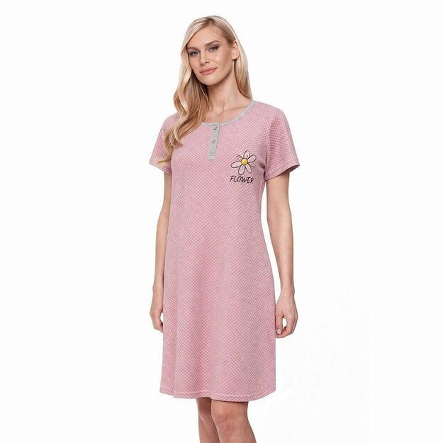 Naktiniai medvilniniai moterims, tamsiai koraliniai