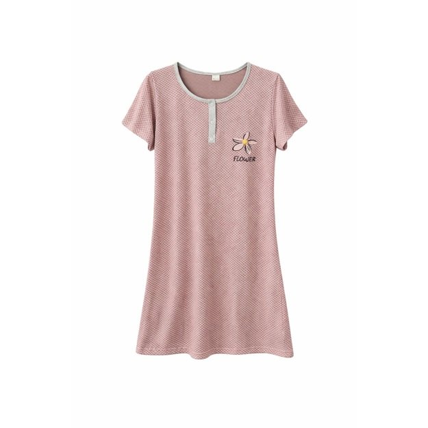 Naktiniai medvilniniai moterims, tamsiai koraliniai 1