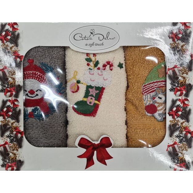 Frotinių Kalėdinių rankšluosčių rinkinys 3 vnt.