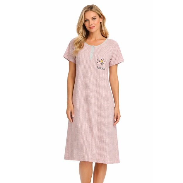 Naktiniai medvilniniai moterims, šviesiai koraliniai