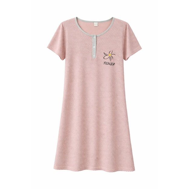 Naktiniai medvilniniai moterims, šviesiai koraliniai 1