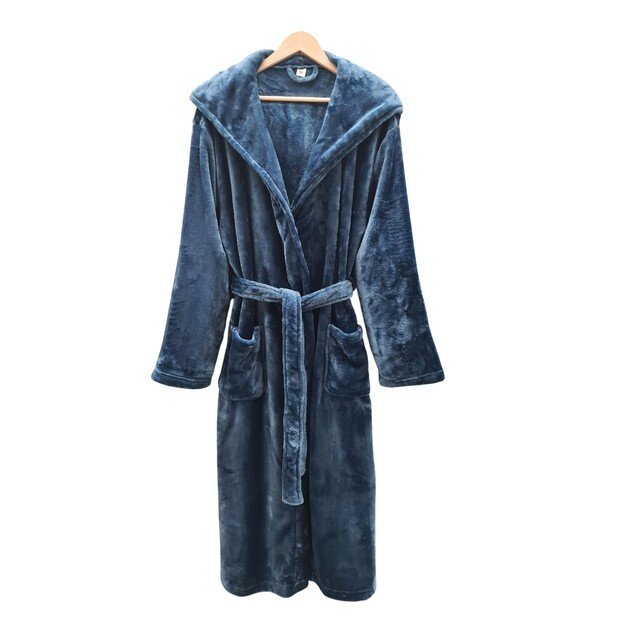 Chalatas su kapišonu vyrams, mėlynas