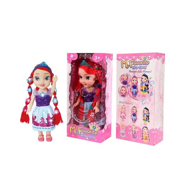 Lėlė su muzika ir šviečiančiais plaukais