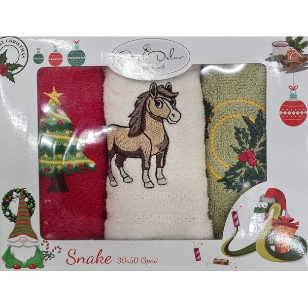 Frotinių Kalėdinių rankšluosčių rinkinys 3 vnt.