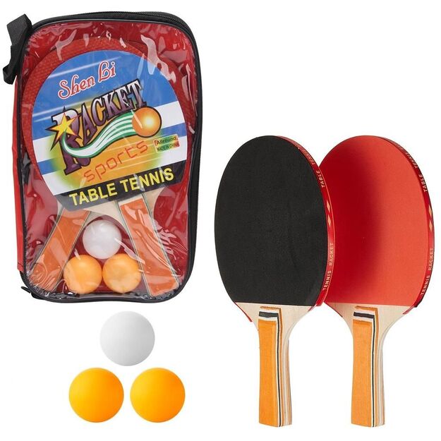 Stalo teniso raketės su kamuoliukais